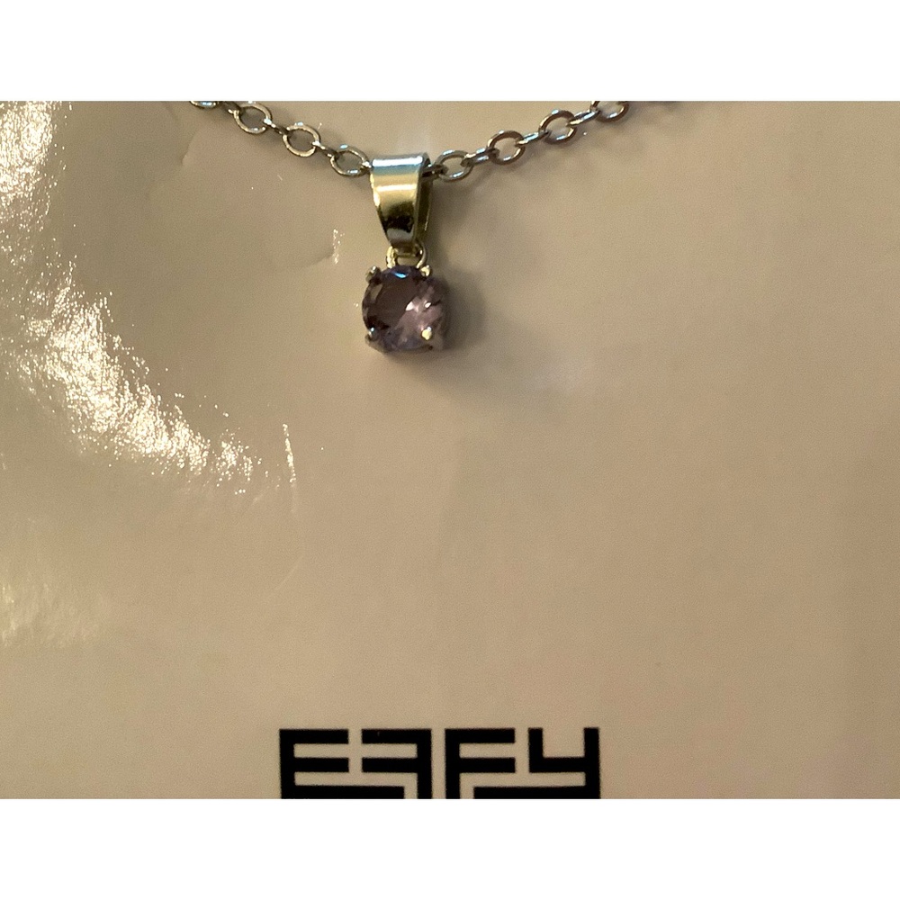 Effy Lavender stone necklace, 18 inch silver chain w/claw hook, New in package!
